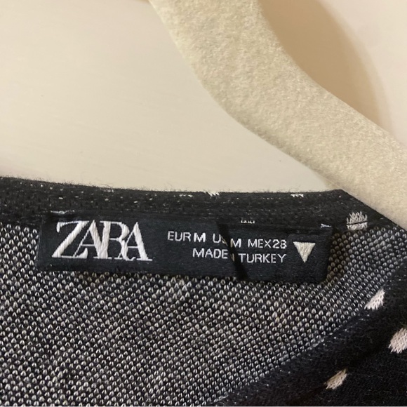Zara Polka Dot Bodycon Belted Dress Size Medium - Picture 8 of 9